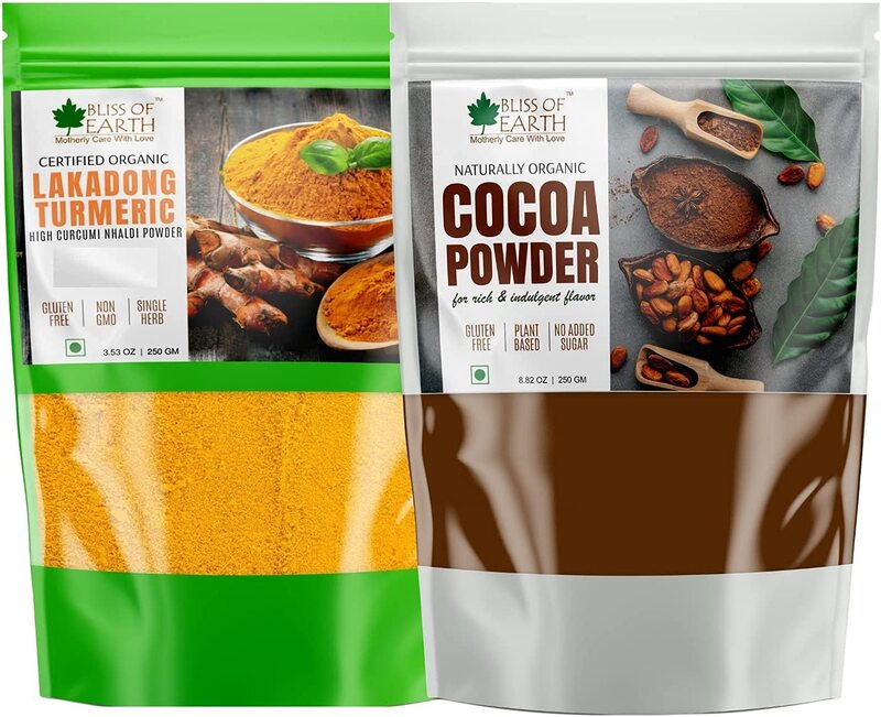 

Bliss of Earth Dark Unsweetened Cocoa Powder & Turmeric Powder, 2 x 500g