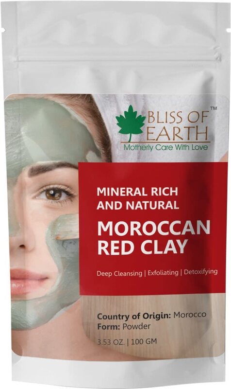 

Bliss of Earth 100% Original Moroccan Red Clay Powder, 100gm