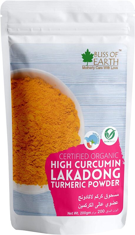 

Bliss of Earth High Curcumin Certified Lakadong Turmeric Organic Powder, 200g