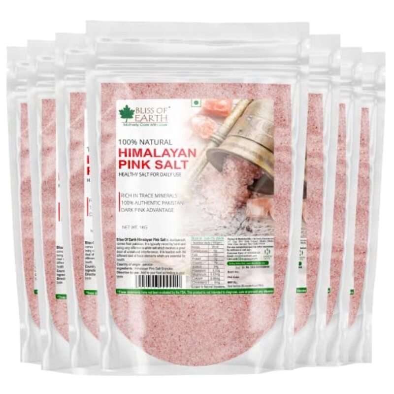 

Bliss of Earth Pure Pakistani Himalayan Pink Salt, 7 x 1Kg