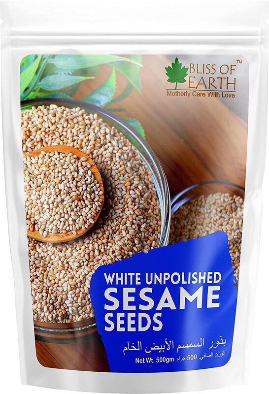 

Bliss of Earth Organic Unpolished White Sesame Seeds, 500g