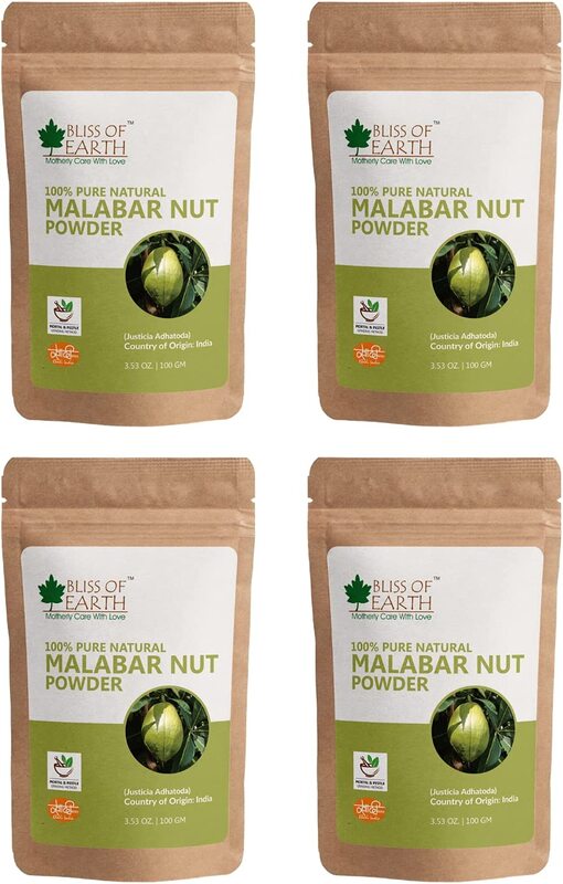 

Bliss of Earth 100% Pure Natural Malabar Nut Powder, 4 x 100g