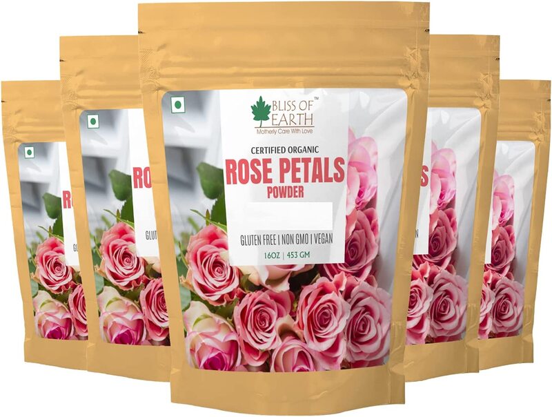 

Bliss of Earth 100% Pure Natural Rose Petals Powder, 453gm, 5 Pieces