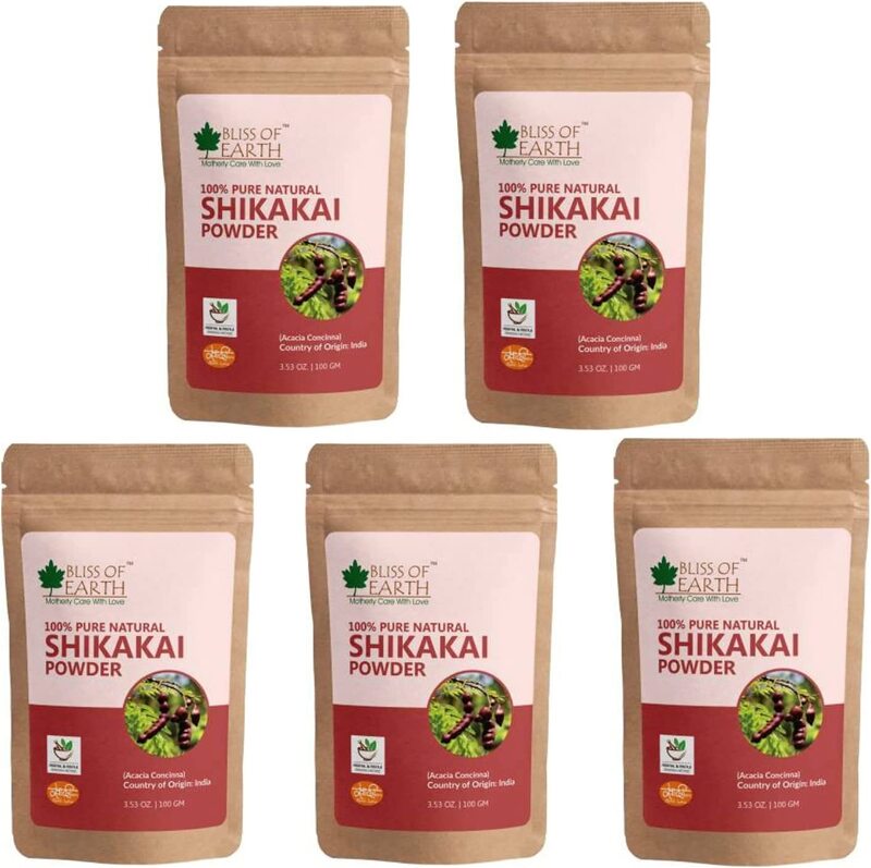 

Bliss of Earth 100% Pure & Natural Shikakai Powder, 5 x 100gm
