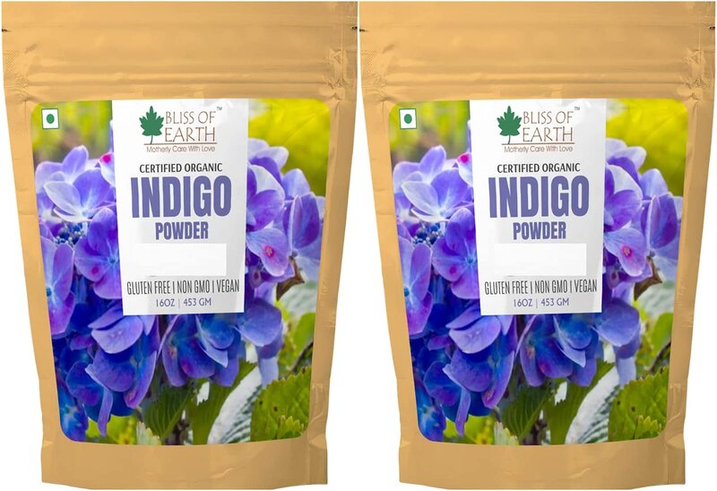 

Bliss of Earth Organic Indigo Powder Hair Dye, 2 x 453gm, Black