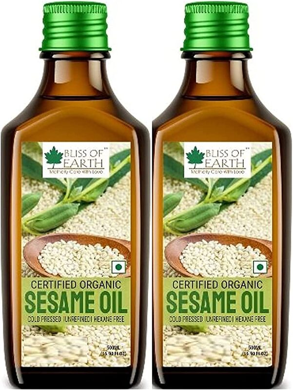 

Bliss of Earth Certified Organic White Sesame Oil, 2 x 500ml