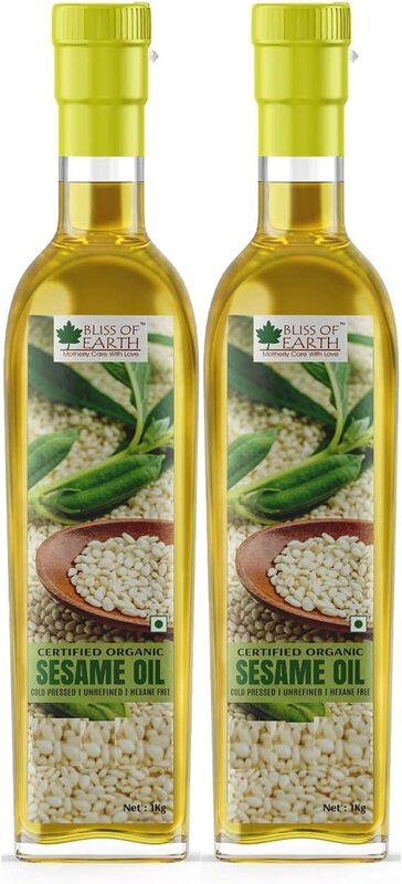 

Bliss of Earth Organic White Sesame Oil, 2 x 1 Ltr