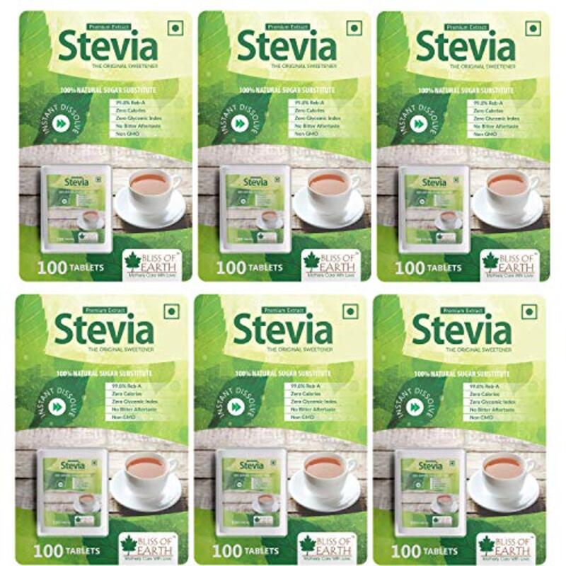 

Bliss of Earth 99.8% REB-A Stevia Sugar free Tablets Pellets, 6 x 100 Tablets