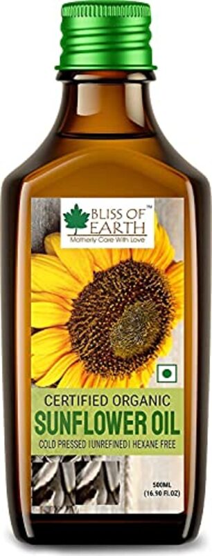 

Bliss of Earth Certified Organic Sunflower Oil, 500ml