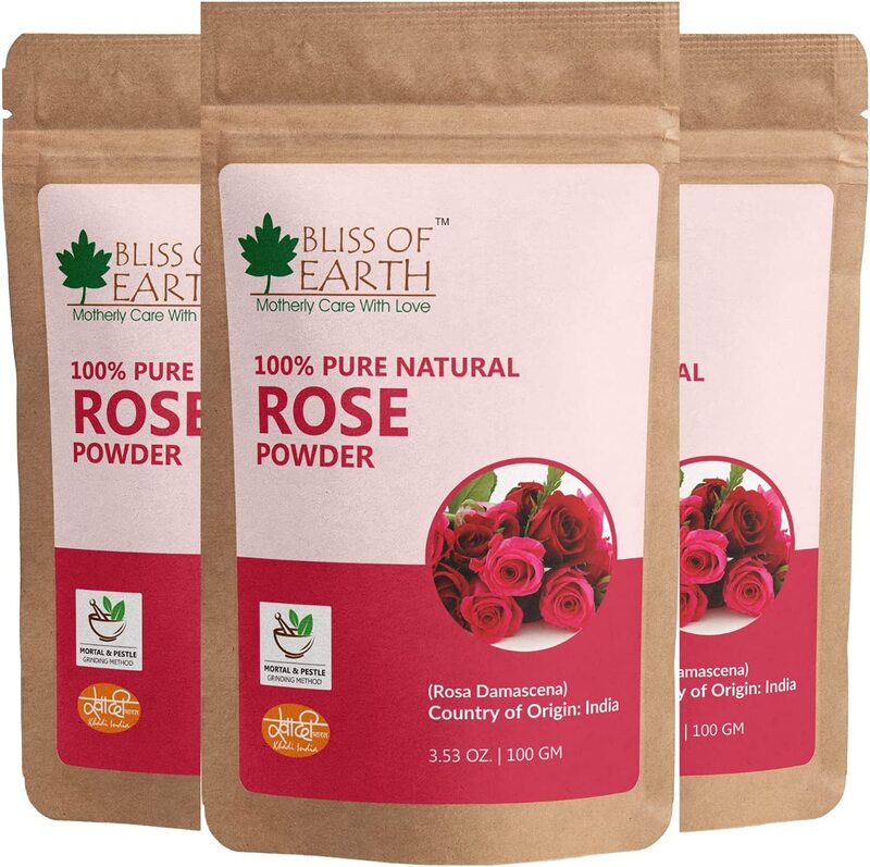 

Bliss of Earth 100% Pure Natural Rose Petals Powder, 3 x 100g