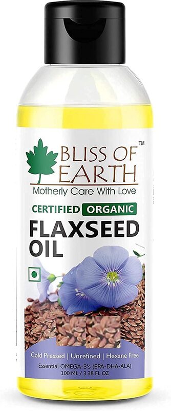 

Bliss of Earth 100% Pure Certified Organic Flaxseed Oil, 100ml