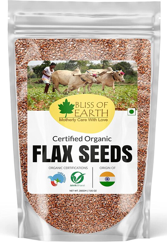 

Bliss of Earth Organic Raw Flax Seeds, 200g