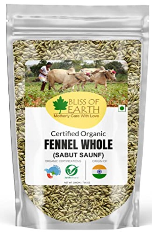 

Bliss of Earth Certified Organic Fennel Seed, 200g