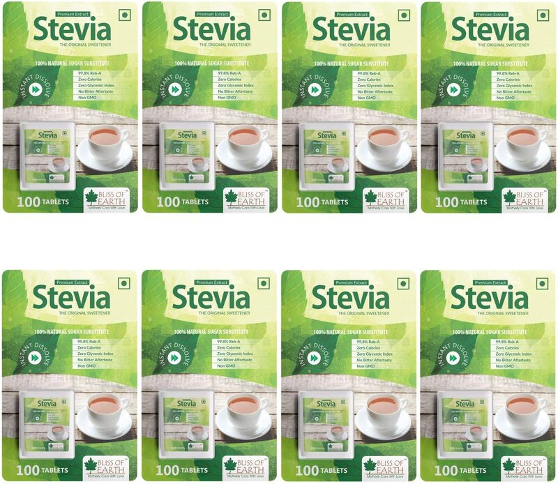 

Bliss of Earth 99.8% REB-A Stevia Sugar free Tablets Pellets, 8 x 100 Tablets
