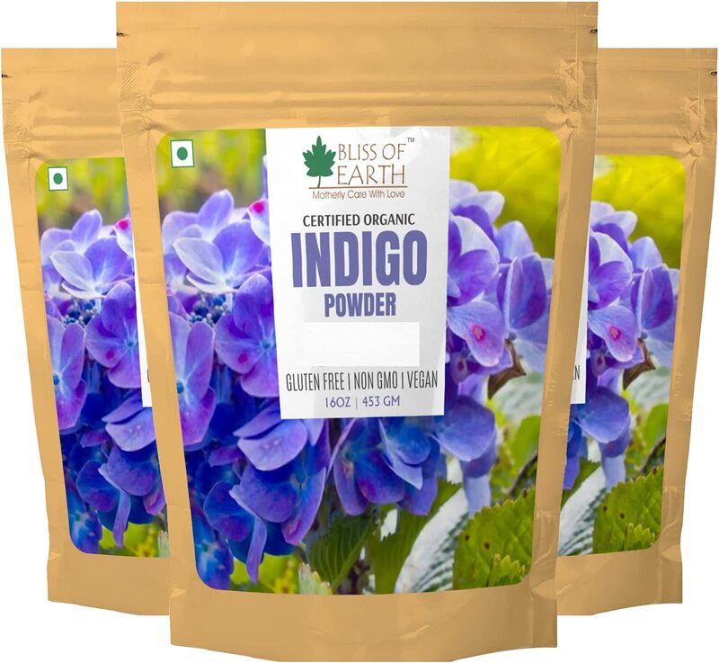 

Bliss of Earth Organic Indigo Powder Hair Dye, 3 x 453gm, Black