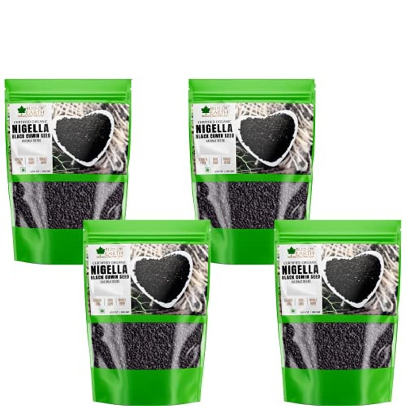 

Bliss of Earth Certified Organic Black Cumin Kalonji Seeds, 4 x 250g