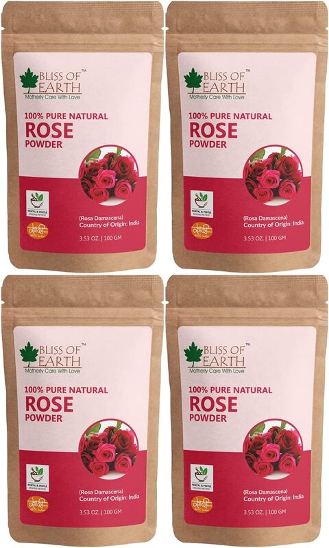 

Bliss of Earth 100% Pure Natural Rose Petals Powder, 100gm, 4 Pieces