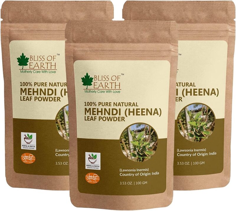 

Bliss of Earth Natural Henna Hair Powder, 3 x 100gm, Black