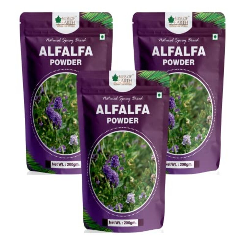 

Bliss of Earth Natural Spray Dried Alfalfa Powder, 3 x 200gm