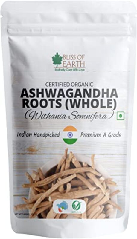 

Bliss of Earth Certified Organic Ashwagandha Roots Whole Immunity Stress Relief, 100gm