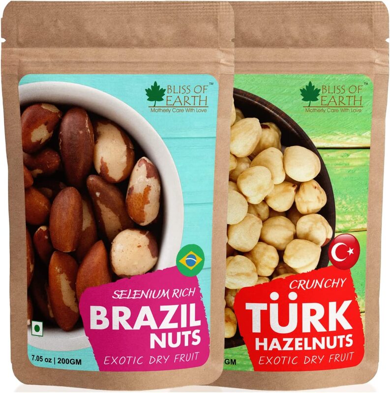 

Bliss of Earth Combo of Healthy Brazil Nuts and Turkish Hazelnuts, 2 x 200g