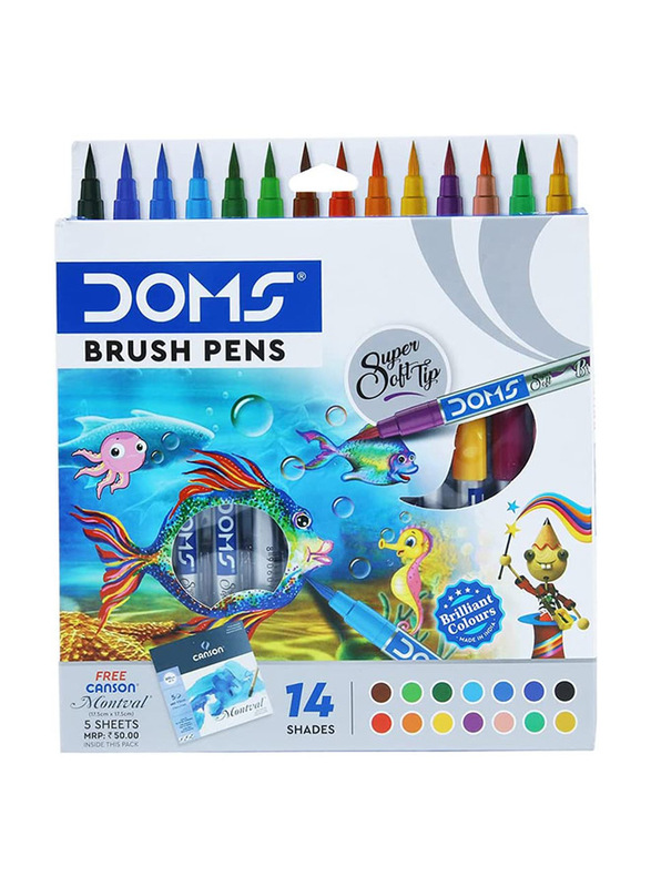 

Doms 14 Shades Brush Pens, Multicolour