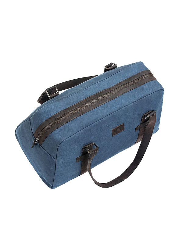 

Stets London Leather Duffel Zipper Bag, ST-0456, Blue