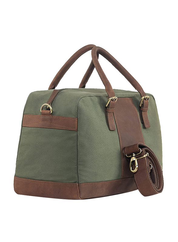 

Stets London Leather Duffel Zipper Bag, ST-0951, Green