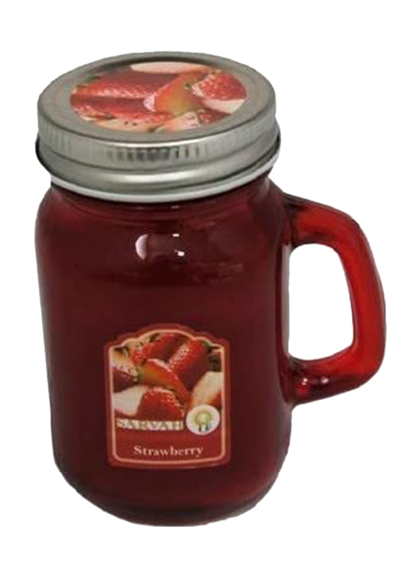 

Stud Mason Jar Fragrance Strawberry Candle, Red