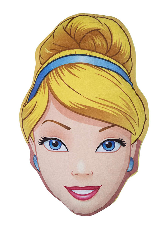 

Toy World Cinderella Head Shape Cushion with LED LIghting Print, Beige/Gold