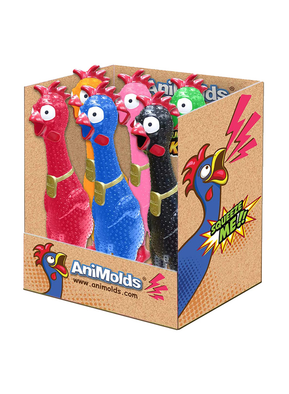 

Animolds 33-cm Squeeze Me Chicken Squeeze to Hear its Sound, 6 Pieces, AssortedMulticolour