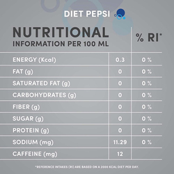 Pepsi Diet Soft Drink, 24 Cans x 330ml