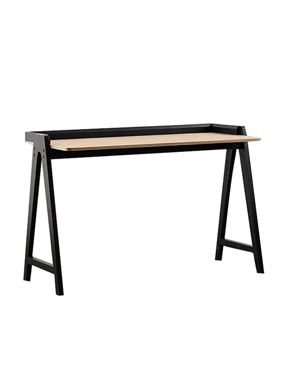 Daamudi Kai Modern Nordic Study & Computer Desk with Solid Wood Base for Home & Office, Brown