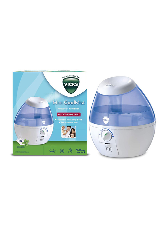 

Vicks Mini Cool Mist Ultrasonic Humidifier, VUL520E1, White