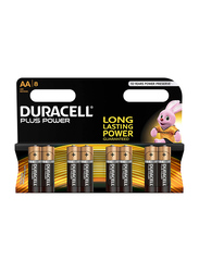Duracell Plus Power Type AA Alkaline Batteries, 8 Piece, Black