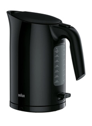 Braun PurEase 1.7L Electric Plastic Kettle, 3000W, WK 3110 BK, Black