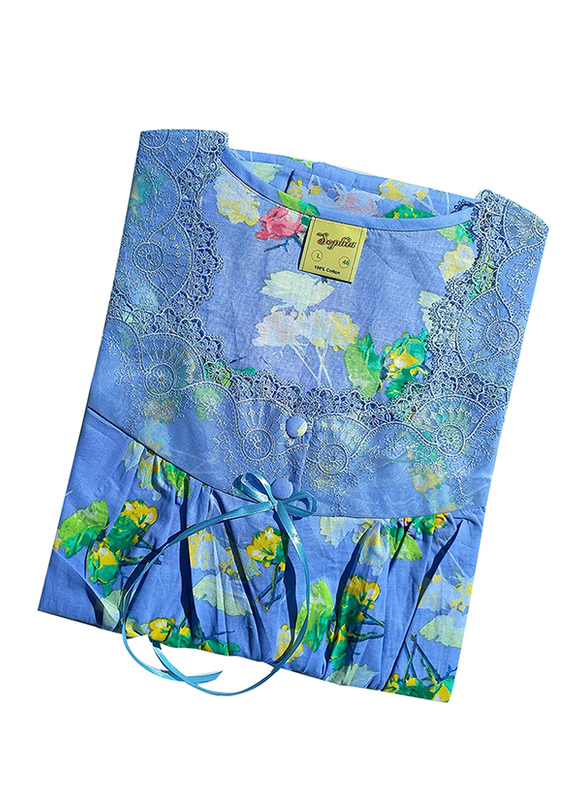 

100% Cotton Half Sleeve Nighty, 3 Piece, Multicolour