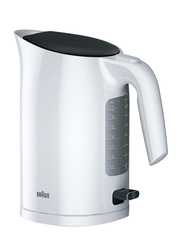 Braun PurEase 1.7L Electric Plastic Kettle, 3000W, WK 3110 Wh, White