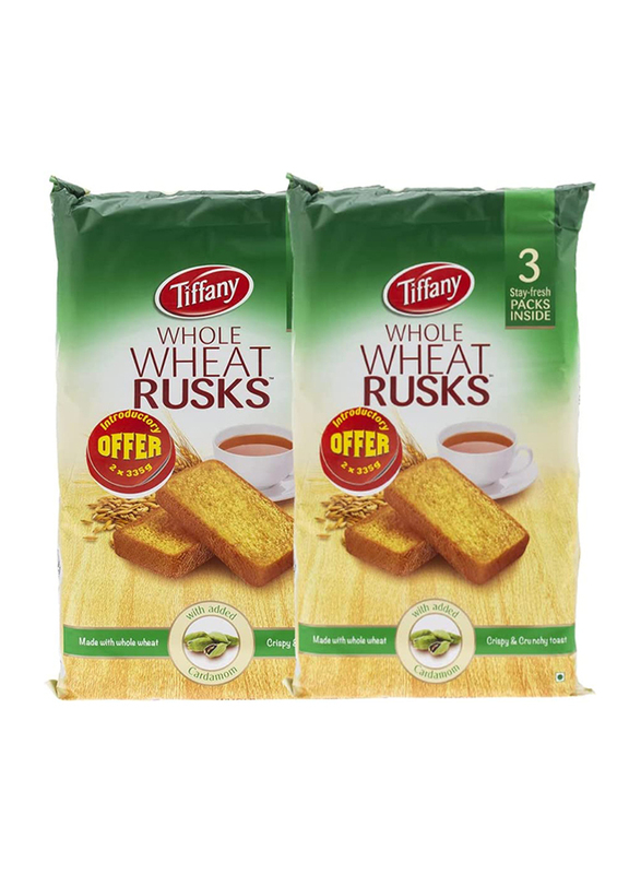 Tiffany Whole Wheat Rusks with Cardamom, 2x335g