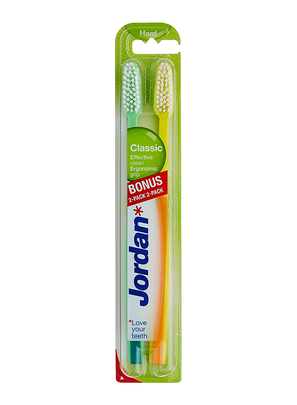

Jordan Classic Hard Toothbrush, 2 Pieces, Multicolour
