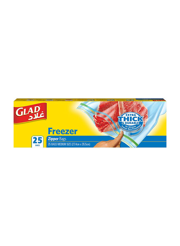 

Glad Zipper Freezer Bags, 25 Bags