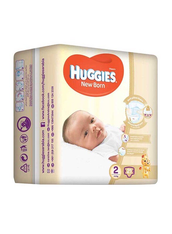 

Huggies Baby Diapers, Size 2, 4-6 kg, 21 Count