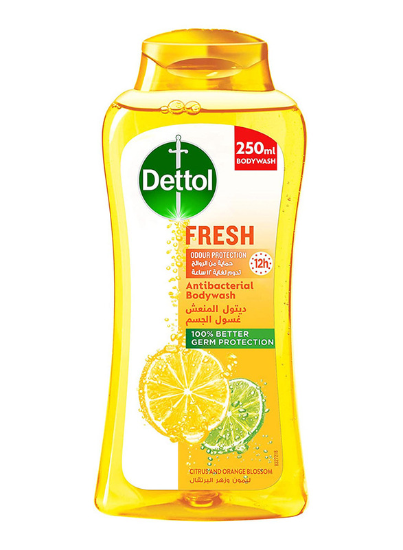 

Dettol Citrus and Orange Blossom Antibacterial Body Wash, 250ml, Yellow
