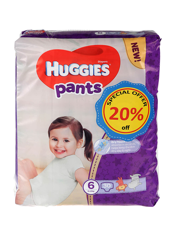 

Huggies Pants Baby Diapers, Size 6, 15-25 kg, 30 Count