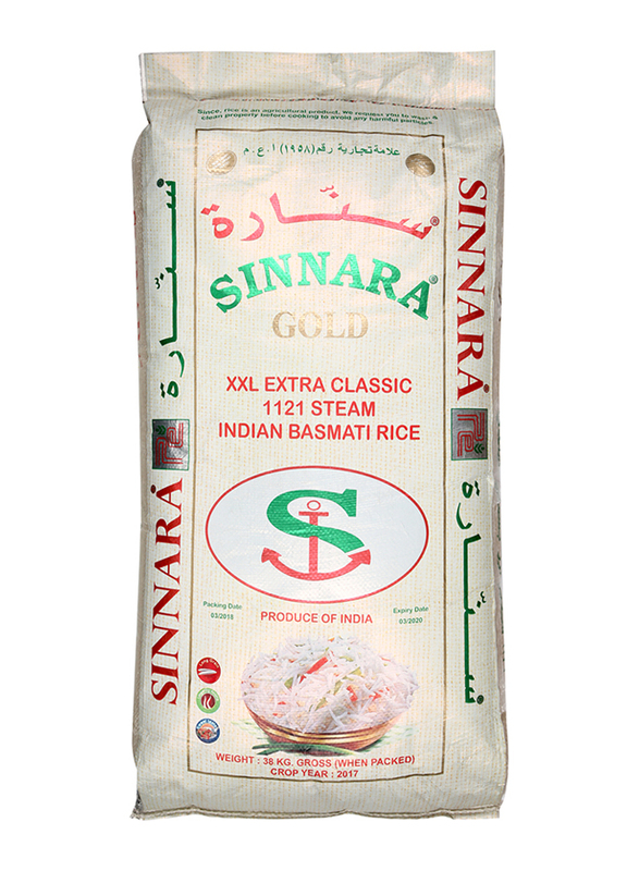

Sinnara Gold Indian Basmti Rice, 38 Kg