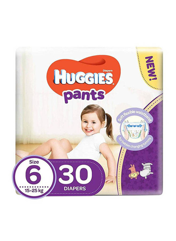 

Huggies Pants Baby Diapers, Size 6, 15-25 kg, 30 Count