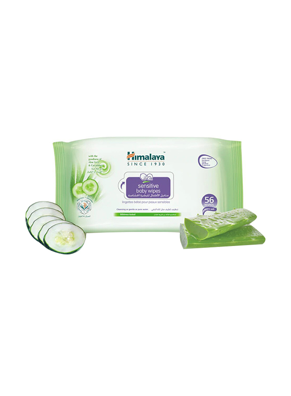 

Himalaya 56 Wipes Sensitive Baby Wipes, Newborn, White