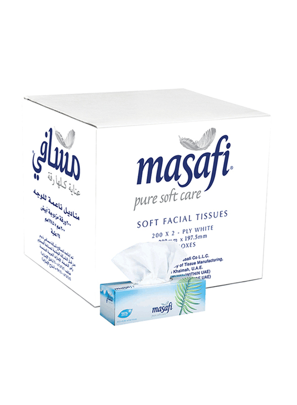 

Masafi Facial Tissues, 4 Boxes x 200 Sheets x 2 Ply