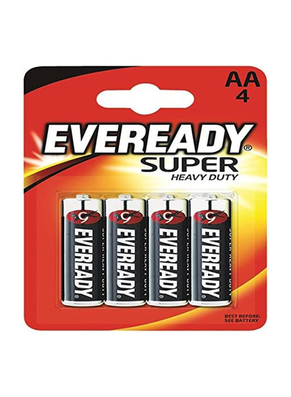 

Eveready AA Super Heavy Duty Battery, 4 Pieces, Black