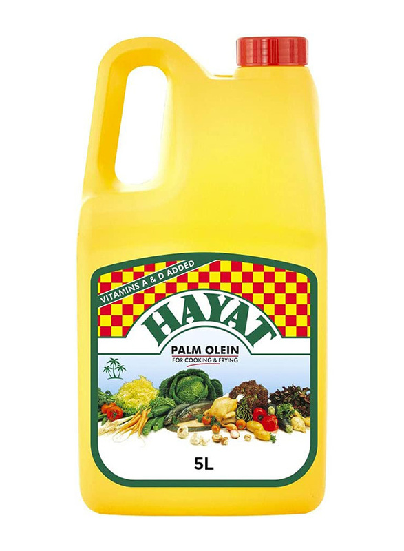 

Hayat Palm Olein Pure Vegetable Oil, 5 Liter